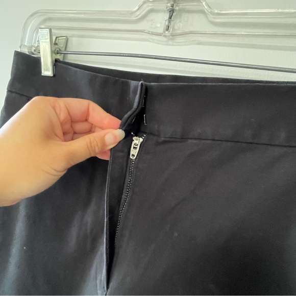 Cos cropped pants navy blue black side button detail black wide leg cotton blend - Picture 5 of 9